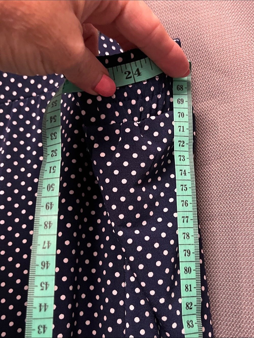 Avenue Navy Polka Dot Pull-On Capris - Picture 5 of 5